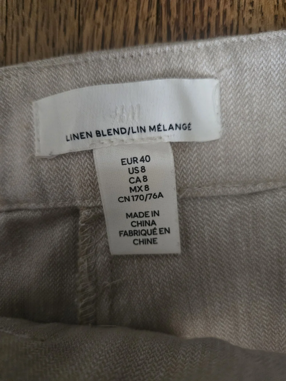 WOMEN'S CREAM WIDE-LEG LINEN BLEND TROUSERS - Size 8